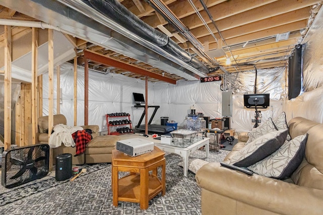 26550 W Old Stage Ln, Channahon, IL 60410 - unfinished below grade area with electric panel