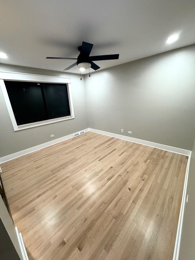 40 Portwine Rd, Willowbrook, IL 60527 - empty room featuring a ceiling fan, light wood-type flooring, and recessed lighting