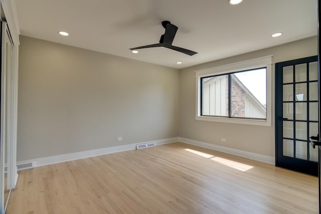 40 Portwine Rd, Willowbrook, IL 60527 - spare room with light wood-style flooring, a ceiling fan, and recessed lighting