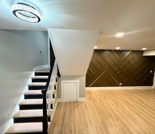 40 Portwine Rd, Willowbrook, IL 60527 - staircase featuring wood finished floors and recessed lighting