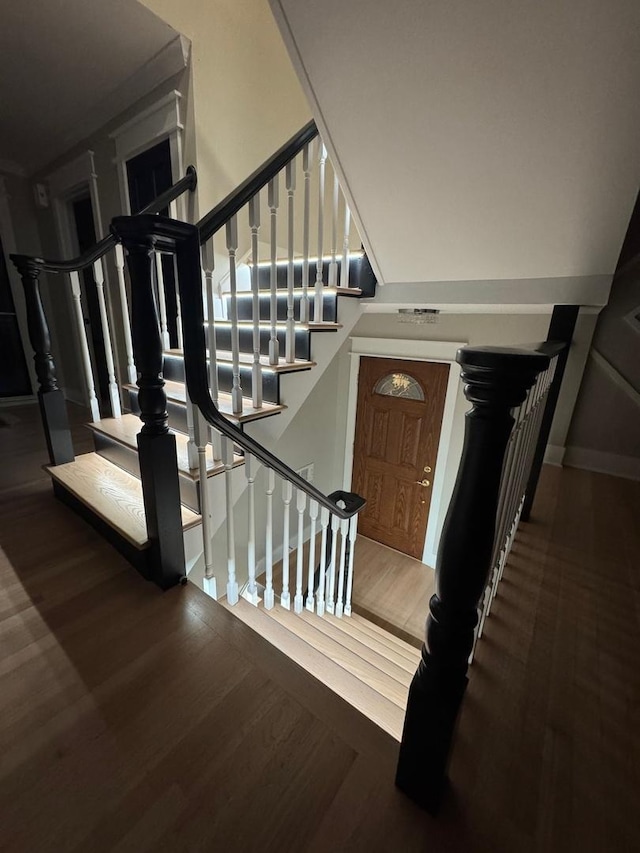 40 Portwine Rd, Willowbrook, IL 60527 - stairway featuring wood finished floors