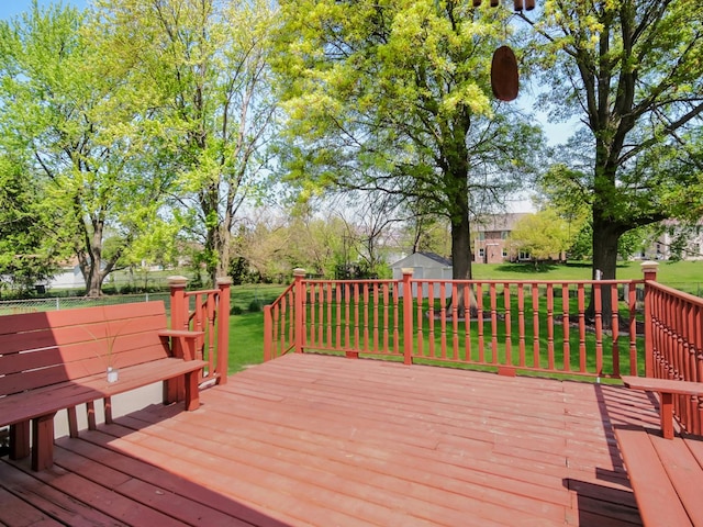 18 E 155th Pl, South Holland, IL 60473 - deck with a yard and a shed