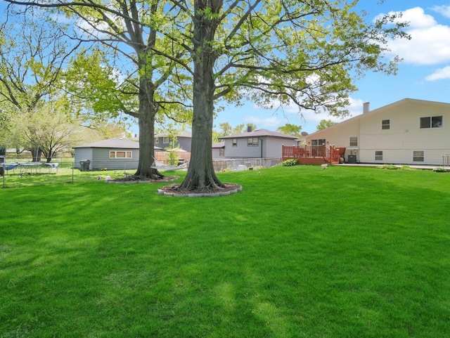 18 E 155th Pl, South Holland, IL 60473 - view of green lawn with a deck