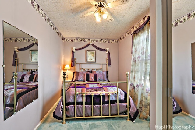 36 S Pistakee Lake Rd, Fox Lake, IL 60020 - carpeted bedroom featuring baseboards and ceiling fan