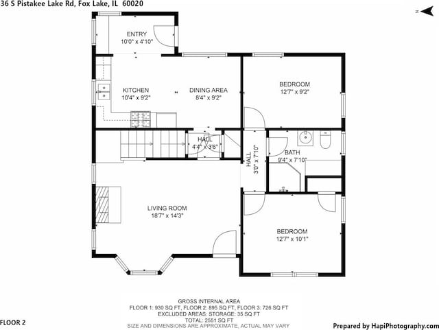 36 S Pistakee Lake Rd, Fox Lake, IL 60020 - view of property floor plan