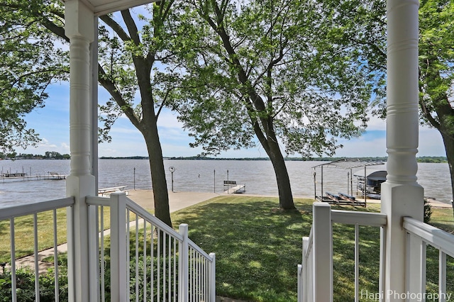 36 S Pistakee Lake Rd, Fox Lake, IL 60020 - water view featuring a dock