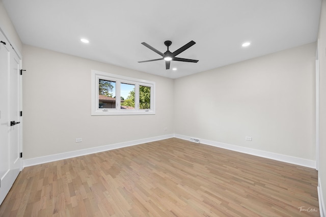 13741 S 85th Ave, Orland Park, IL 60462 - unfurnished bedroom with light wood-style flooring, recessed lighting, and ceiling fan