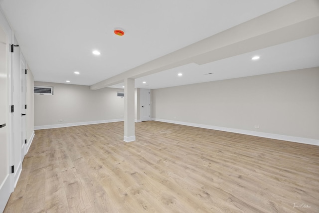 13741 S 85th Ave, Orland Park, IL 60462 - finished below grade area with light wood-style floors and recessed lighting