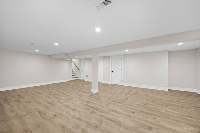 13741 S 85th Ave, Orland Park, IL 60462 - finished basement with recessed lighting, stairs, and light wood-type flooring