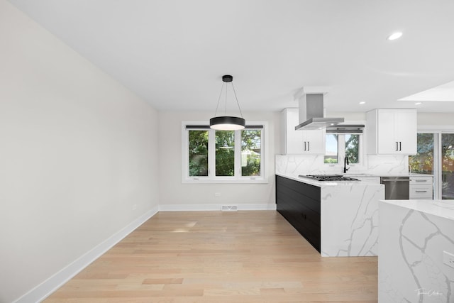 13741 S 85th Ave, Orland Park, IL 60462 - kitchen with appliances with stainless steel finishes, plenty of natural light, light stone counters, white cabinetry, and recessed lighting