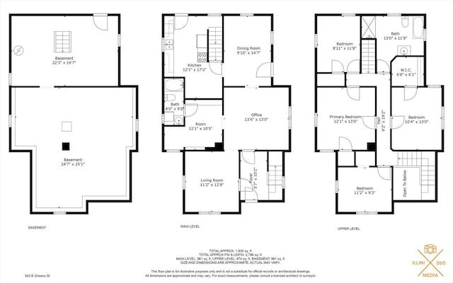 543 E Orleans St, Paxton, IL 60957 - view of property floor plan