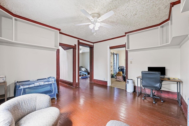 543 E Orleans St, Paxton, IL 60957 - office space featuring a ceiling fan, wood finished floors, and ornamental molding