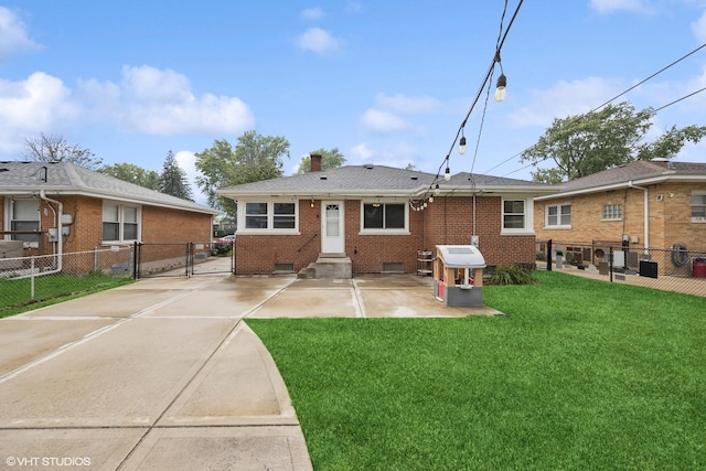 1627 Downing Ave, Westchester, IL 60154 - rear view of house with a gate, a chimney, brick siding, a patio, and entry steps