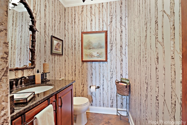 9516 Thousand Oaks Dr, Spring Grove, IL 60081 - bathroom featuring vanity and crown molding