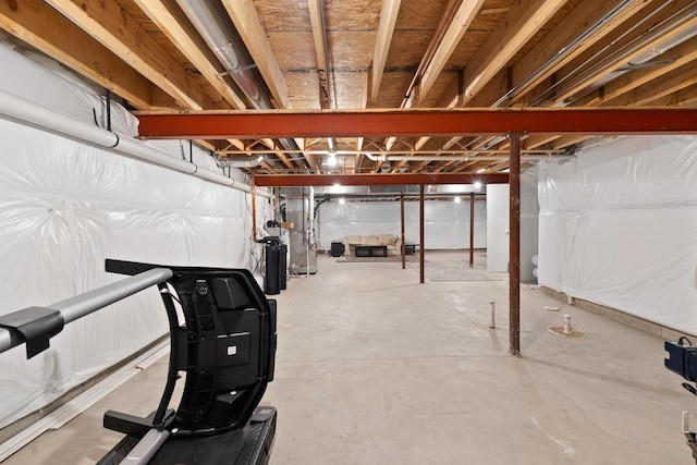 153 N Bend Way, Elgin, IL 60124 - unfinished basement featuring a water softener