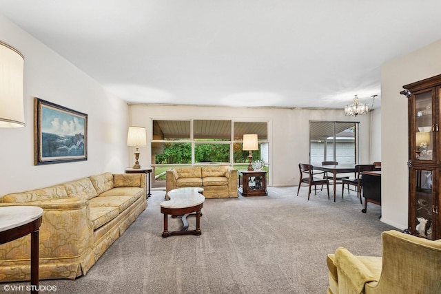 217 Heather Ln, Wilmette, IL 60091 - living area with a chandelier, carpet, and plenty of natural light