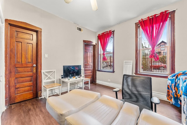 2330 S Homan Ave, Chicago, IL 60623 - living room featuring wood finished floors and a ceiling fan