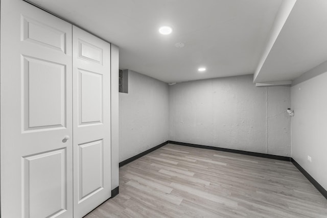 3257 N Nottingham Ave, Chicago, IL 60634 - finished below grade area featuring light wood-style floors and recessed lighting