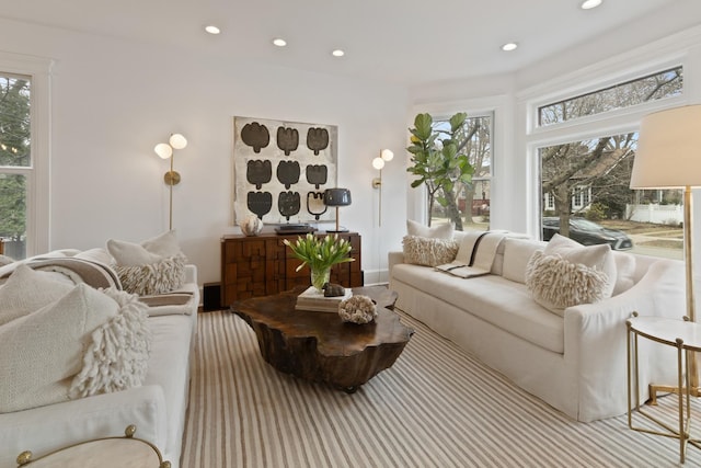 1123 Linden Ave, Wilmette, IL 60091 - living area featuring healthy amount of natural light and recessed lighting