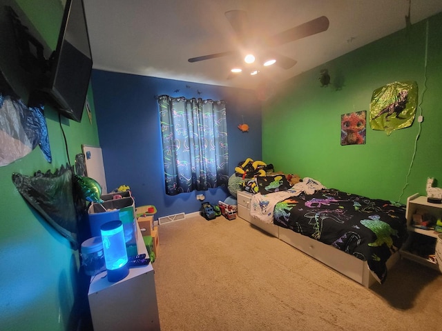 604 Parkshore Dr, Shorewood, IL 60404 - bedroom with carpet flooring and ceiling fan