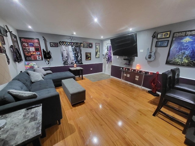 604 Parkshore Dr, Shorewood, IL 60404 - living room with wood finished floors and recessed lighting
