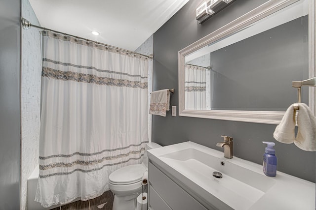 1306 Monroe St, Lake In The Hills, IL 60156 - bathroom with vanity and shower / bath combination with curtain