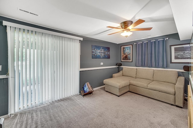 1306 Monroe St, Lake In The Hills, IL 60156 - living room with carpet and a ceiling fan