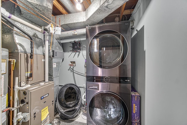 1306 Monroe St, Lake In The Hills, IL 60156 - laundry area with stacked washer and clothes dryer