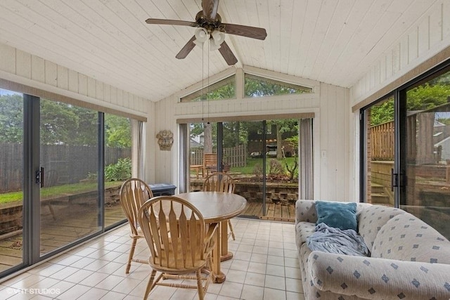 1127 Alpine Ln, Lemont, IL 60439 - sunroom / solarium with ceiling fan and lofted ceiling