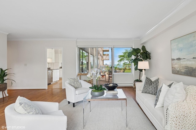 1440 Sheridan Rd Unit 101, Wilmette, IL 60091 - living area with wood finished floors and ornamental molding