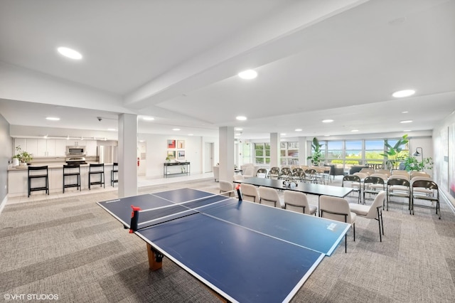 1440 Sheridan Rd Unit 101, Wilmette, IL 60091 - recreation room with recessed lighting and light carpet