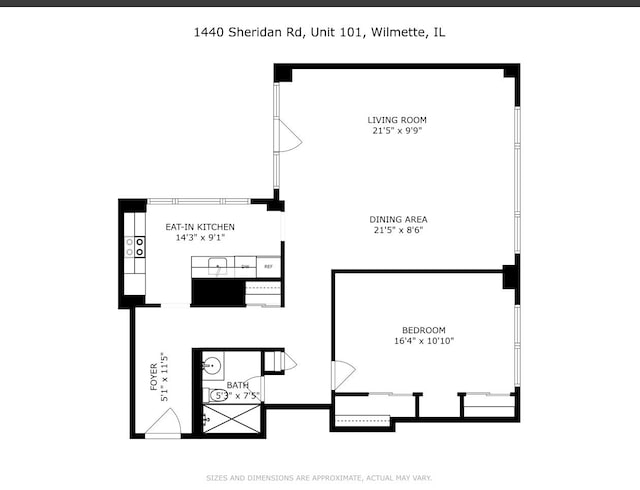 1440 Sheridan Rd Unit 101, Wilmette, IL 60091 - view of floor plan / room layout