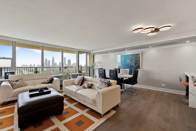 400 E Randolph St Unit 2603, Chicago, IL 60601 - living room with wood finished floors, a skyline view, and recessed lighting