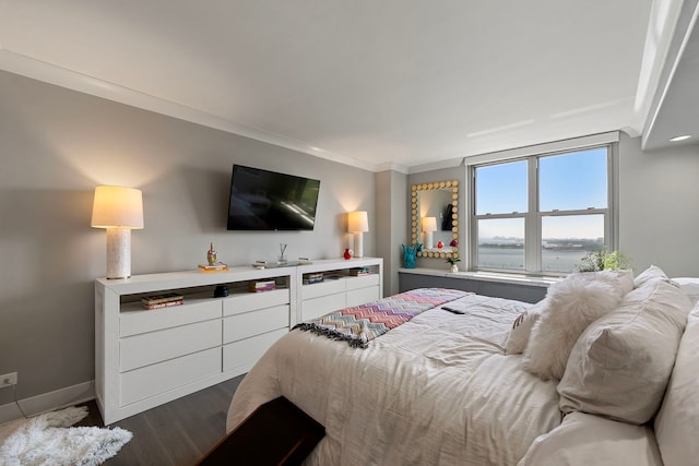 400 E Randolph St Unit 2603, Chicago, IL 60601 - bedroom with dark wood-style flooring and ornamental molding