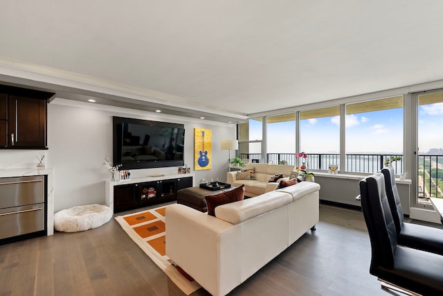 400 E Randolph St Unit 2603, Chicago, IL 60601 - living area with dark wood-type flooring and recessed lighting