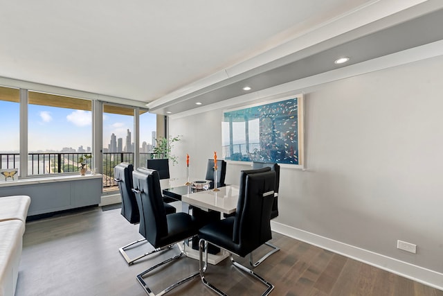 400 E Randolph St Unit 2603, Chicago, IL 60601 - dining space with dark wood finished floors, recessed lighting, and a desk