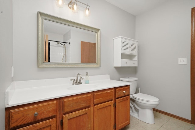1484 Joshel Ct, Geneva, IL 60134 - bathroom with vanity, tile patterned flooring, and a shower
