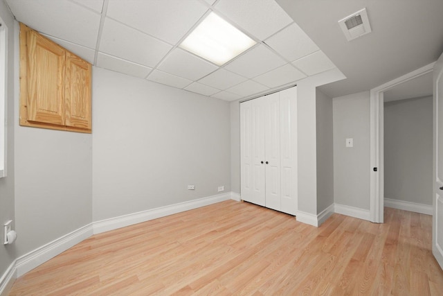 1484 Joshel Ct, Geneva, IL 60134 - below grade area featuring light wood-style flooring and a drop ceiling