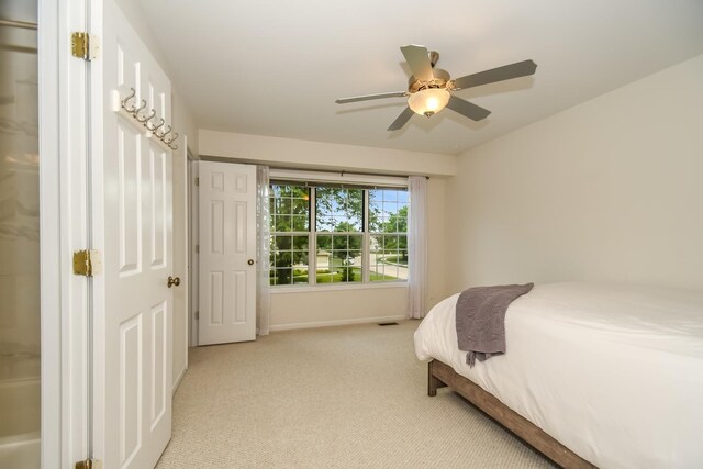 27W415 Providence Ln Unit 103, Winfield, IL 60190 - bedroom with light carpet and a ceiling fan
