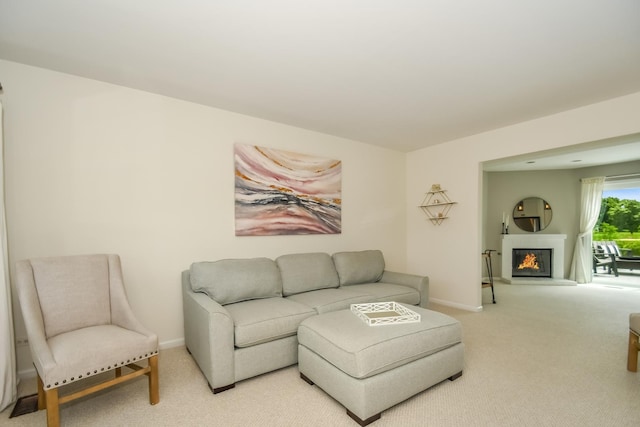 27W415 Providence Ln Unit 103, Winfield, IL 60190 - carpeted living area featuring a glass covered fireplace and baseboards