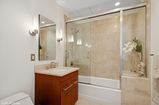 401 N Wabash Ave Unit 44F, Chicago, IL 60611 - bathroom with vanity, enclosed tub / shower combo, and recessed lighting