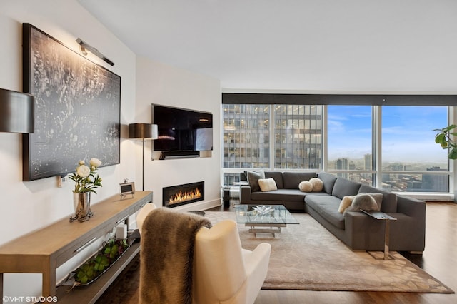 401 N Wabash Ave Unit 44F, Chicago, IL 60611 - living area with wood finished floors and a glass covered fireplace