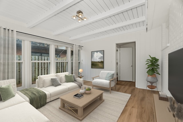 806 Lawler Ave, Wilmette, IL 60091 - living area with light wood-style flooring and beam ceiling