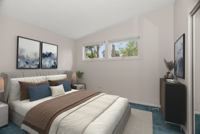 806 Lawler Ave, Wilmette, IL 60091 - bedroom with dark carpet and lofted ceiling