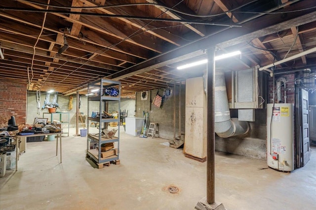 879 2300th Ave, Chestnut, IL 62518 - unfinished basement with water heater