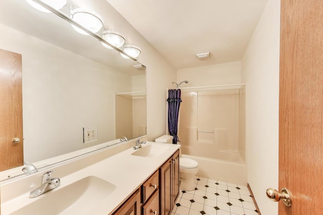 705 Wood Creek Dr, Antioch, IL 60002 - full bathroom featuring double vanity,  shower combination, and tile patterned floors