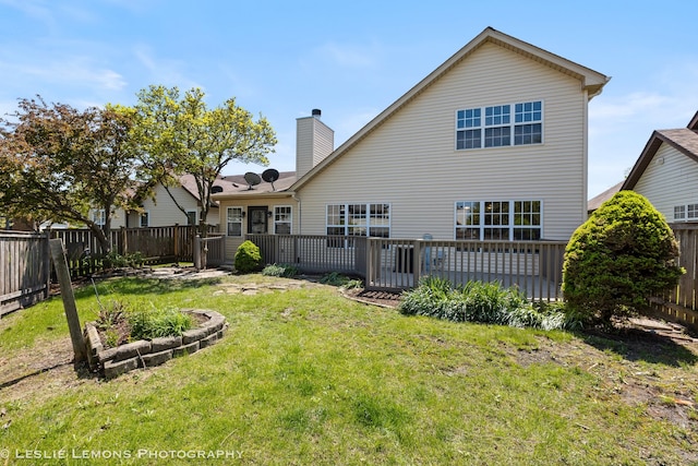20936 Orange Blossom Ln, Plainfield, IL 60544 - back of house featuring a fenced backyard and a chimney