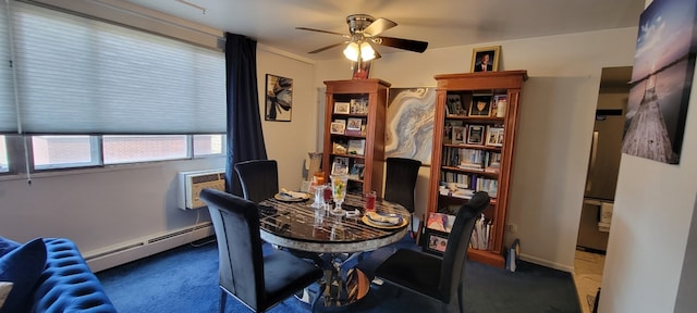 6300 N Sheridan Rd Unit 811, Chicago, IL 60660 - office space featuring baseboard heating, carpet flooring, a ceiling fan, and a wall mounted AC