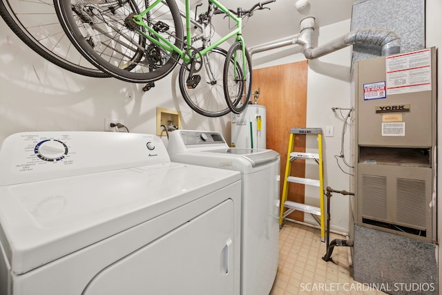 1356 S Lorraine Rd Unit E, Wheaton, IL 60189 - laundry area with washing machine and dryer, water heater, and heating unit