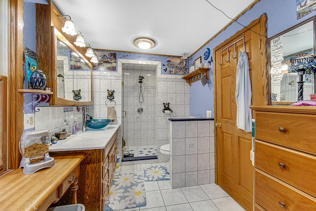 5848 W 89th St, Oak Lawn, IL 60453 - full bath featuring tile patterned flooring, a shower stall, and vanity